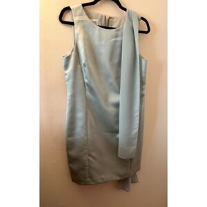 Donna Ricco Green Petite Sheath Dress with matching sash Size 12 Petite VGUC